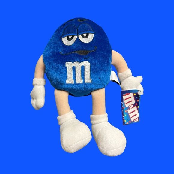 NWT M&M Velvety Blue Character Stuffed Beanie Plush Toy Collectible 13” - Picture 2 of 5